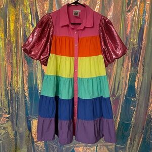 Queen of Sparkles Rainbow Tiered Dress